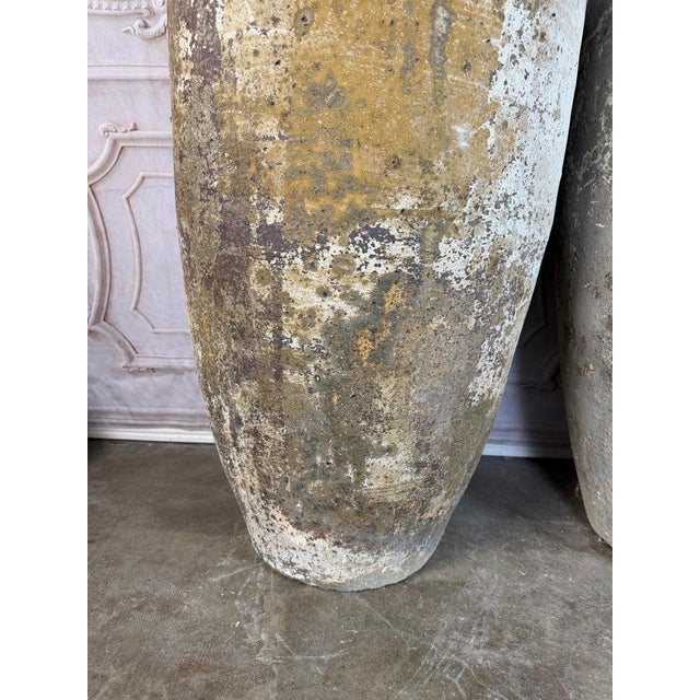 Pair of Monumental Terracotta Olive Jars With Weathered Patina For Sale In Los Angeles - Image 6 of 17