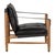 Mid-Century Modern NOIR Luther Chair, Ebony Black Leather For Sale - Image 3 of 7