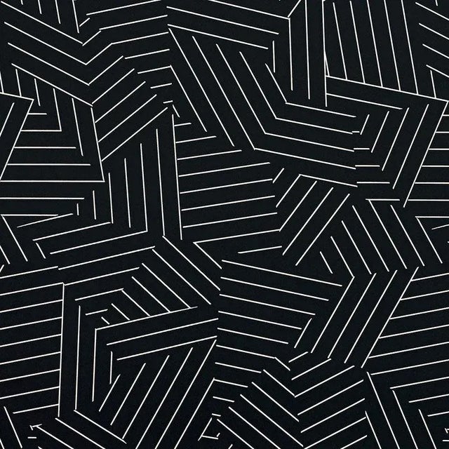 Schumacher Schumacher Deconstructed Stripe Geometric Wallpaper in Ivory on Black - 2-Roll Set (9 Yards) For Sale - Image 4 of 5