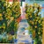 M. Gimenez - country house with sunflowers and girl. Author: m. Gimenez. Signature: “m. Gimenez”, in the lower right...