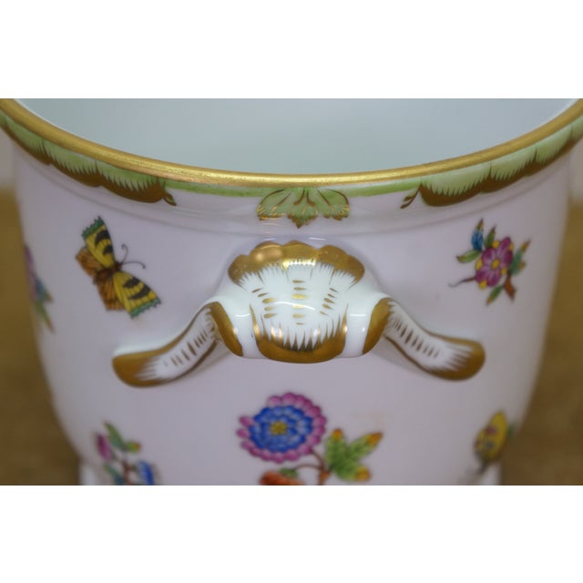 Late 20th Century Herend Porcelain Queen Victoria 7214 Cachepot Vase Bowl Pot Jardiniere 7" For Sale - Image 6 of 12