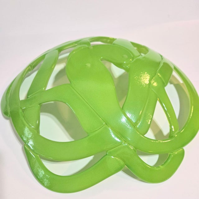 Kosta Boda Art Glass Basket Bowl by Anna Ehrner Sweden Neon Green Modernist New, Unused, stickers attached, no packaging....