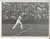 1940s black and white photograph of Earl Cochell (1922-2019) playing, possibly at Wimbledon in 1949 or the US Open around...
