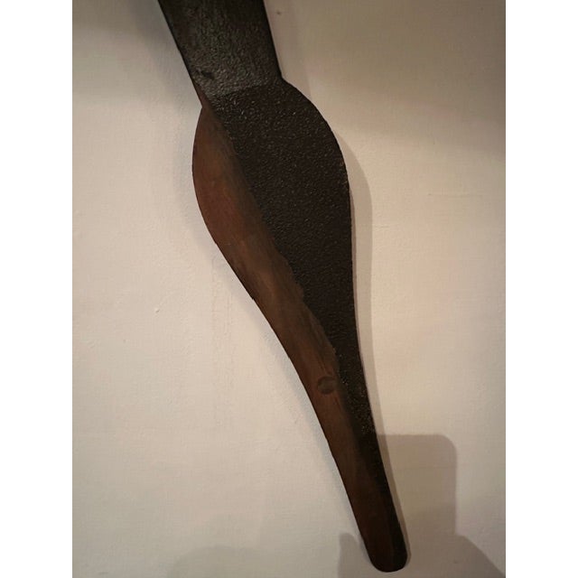 Rustic Rustic Found Carved Wooden Clock Tower Hands For Sale - Image 3 of 15