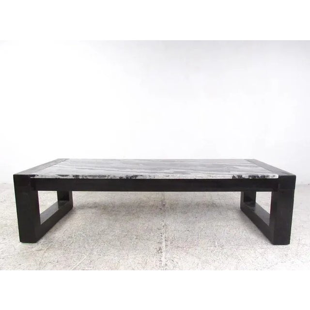 Contemporary Contemporary Modern Marble-Top Cocktail Table For Sale - Image 3 of 8