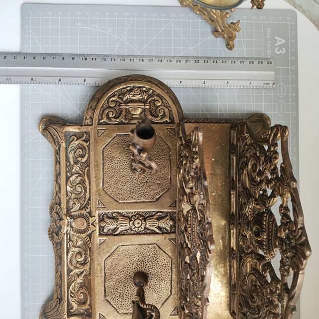 Antique Italian Neo-Baroque Style Letter and Writing Accessory Stand: A Double Pen Holder and a Paper Tray For Sale - Image 13 of 14