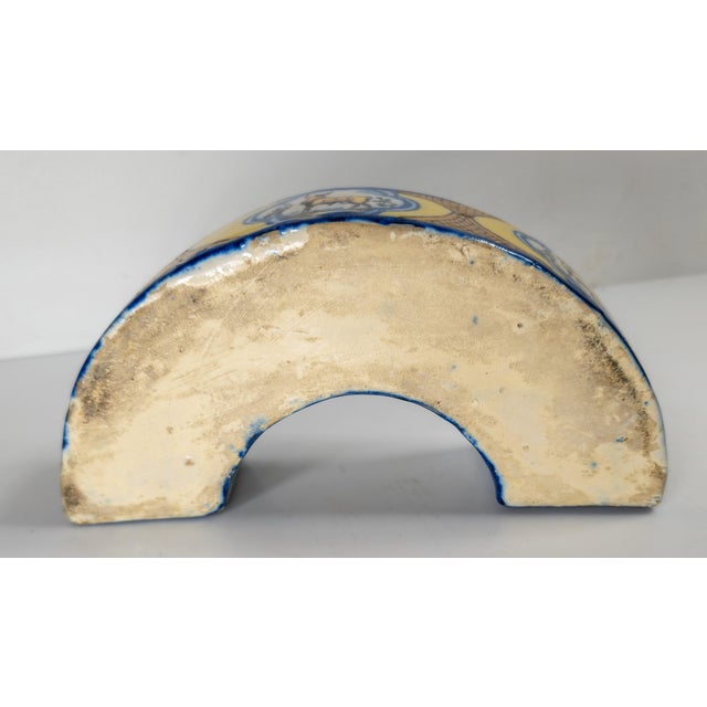 20th Century Mediterranean Spanish or Mexican Talavera Faience Majolica Demilune Bowl For Sale - Image 11 of 11