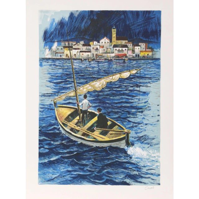 Amadeu Casals Pons, "Port of Cadaques" Lithograph For Sale