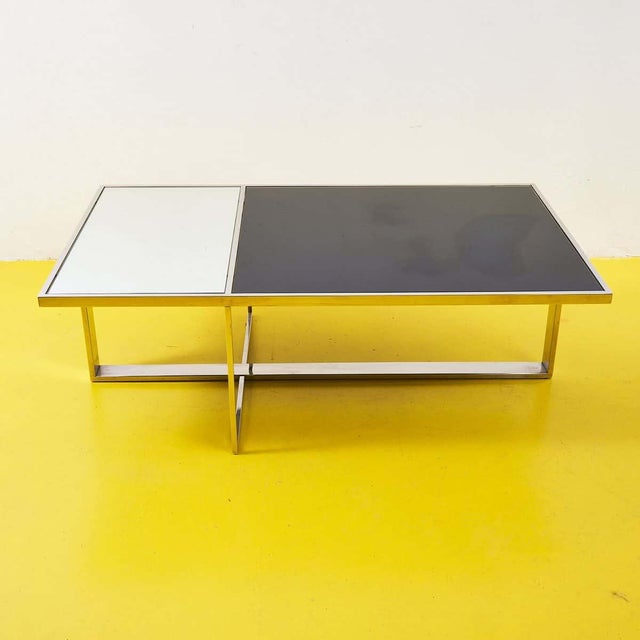 Black Chrome Coffee Table with Double Glass Top For Sale - Image 8 of 8