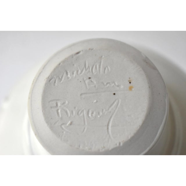 White Sculptural Studio Pottery Vase For Sale - Image 9 of 10