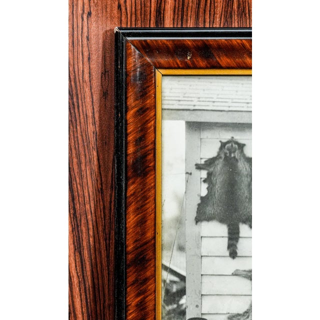 Nice Large Black and White Framed Antique Photograph Portrait Hunting Rustic Americana Dog Country Wall Decor For Sale - Image 12 of 14