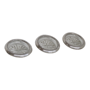 Fb Rogers Silverplated Crystal Cut Glass Coasters Set of Three 4598b