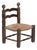Low Brutalist Rush Chair in the style of Charles Dudoyt, 1950s For Sale