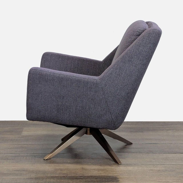 Modern Sunpan Greta Swivel Modern Armchair With Pyramidal Base For Sale - Image 3 of 8