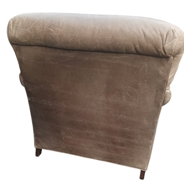Modern A Rare Vintage Genuine Leather Club Chair by William Alan For Sale - Image 3 of 5