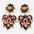 Baroque Isabel Canovas Tortoise Resin Dangle Carved Clip Earrings For Sale - Image 3 of 6