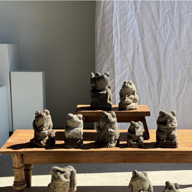 Small Balinese Limestone Frog Sculpture with Metallophone For Sale - Image 6 of 17
