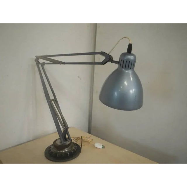 Blue Metal Table Lamp, 1960s For Sale - Image 8 of 8