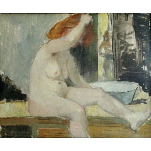 Nude 1960s. Oil on canvas. 60x73 cm "Nude" is a captivating and elegant artwork that celebrates the female form in a...
