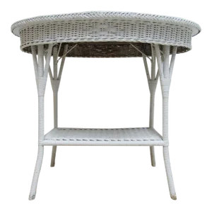 Antique Wicker Outdoor Side Table