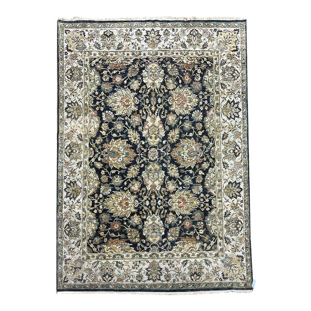 Indo Agrah Hand Knotted Wool Rug 7’9” X 10’1” For Sale