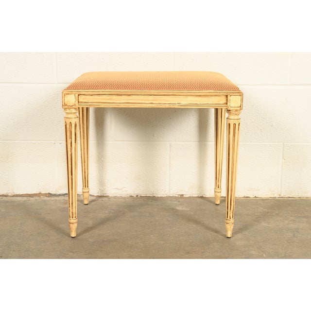 Drexel French Regency Louis XVI Vanity Stool or Ottoman | Circa 1950s For Sale - Image 9 of 10