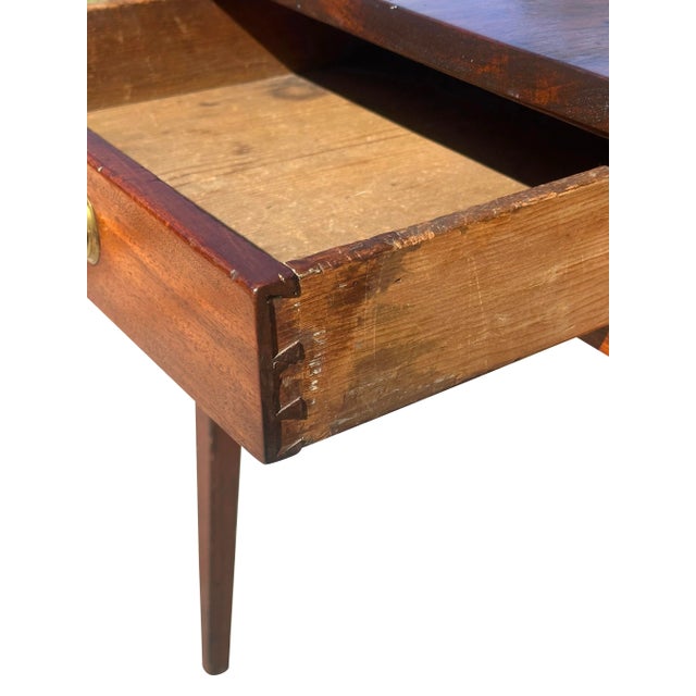 Late 18th Century Antique Hepplewhite Southern Mahogany Pembroke Table With Barber Pole Inlay For Sale - Image 11 of 12