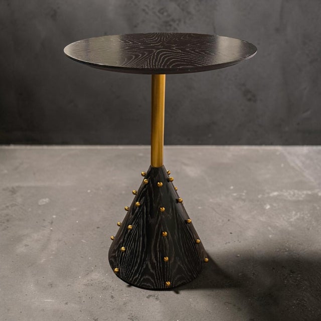 Contemporary Ashley Childers for Global Views “Spheres” Ebony Drink Table For Sale - Image 3 of 7