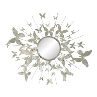 Global Views Butterfly Mirror – Nickel Plated Brass Sculptural Wall Mirror (2 Available) For Sale