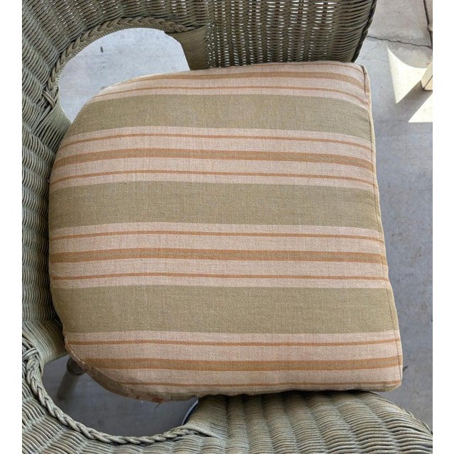 Wood 1930s Bar Harbor Wicker Chair in Original Painted Surface For Sale - Image 7 of 7