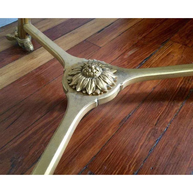 Bronze Antique French Gilt Bronze and White Marble Round Gueridon Table For Sale - Image 8 of 11