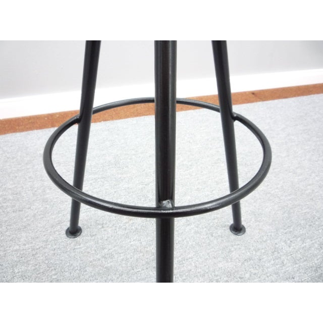 Black Leather & Metal Bar Stools, 1960s, Set of 4 For Sale - Image 8 of 10