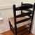 Textile Vintage Mid-Century Ebonized Ladder-Back Corner Chair With Woven Rush Seat For Sale - Image 7 of 8