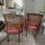 Antique French Louis Xvi Style Fauteuil Armchairs With Caning and New Upholstery Quadrille Batik Down Cushions- A Pair For Sale - Image 9 of 12