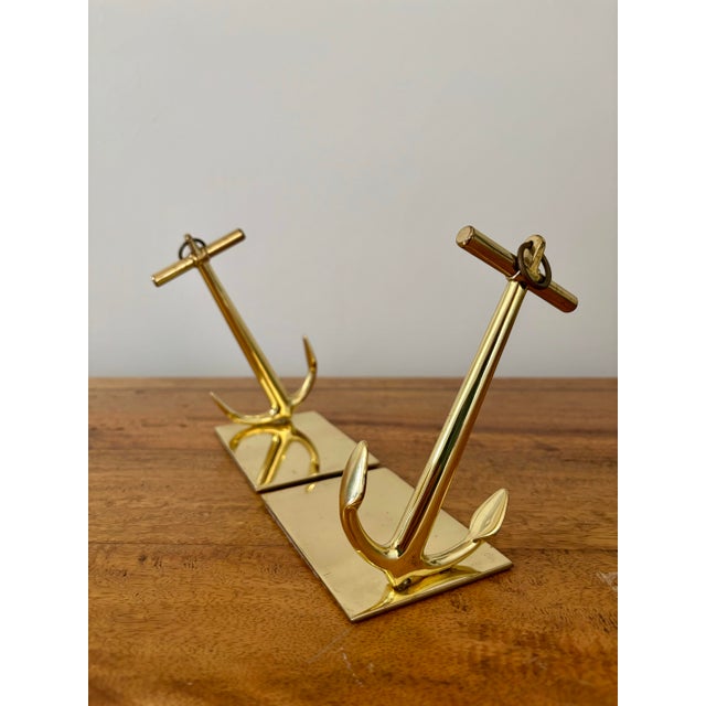 1950's Nautical Solid Brass Anchor Bookends - A Pair For Sale - Image 6 of 8