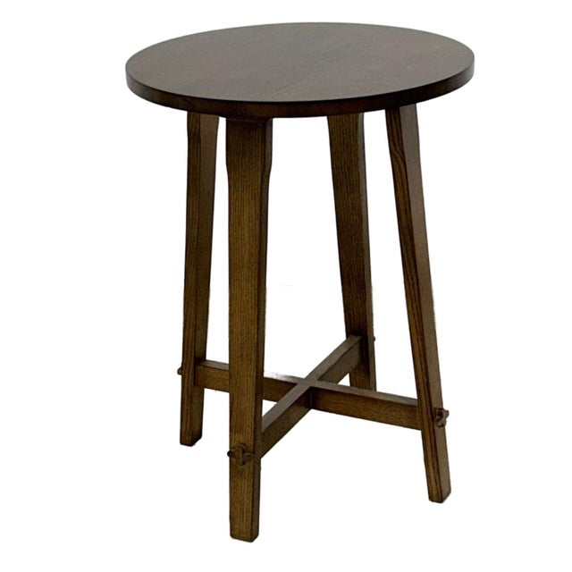 Arts and Crafts / Mission Style Oak Round End Table For Sale - Image 10 of 10