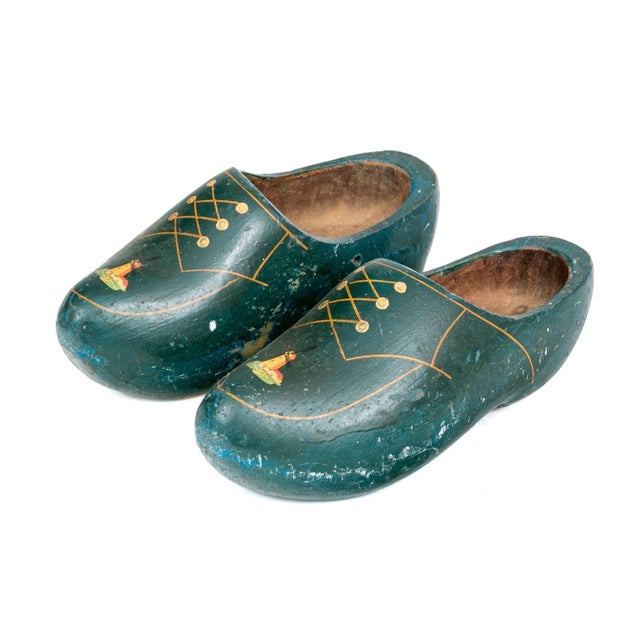 Traditional Vintage Decorative Traditional Dutch Clogs—A Pair For Sale - Image 3 of 9