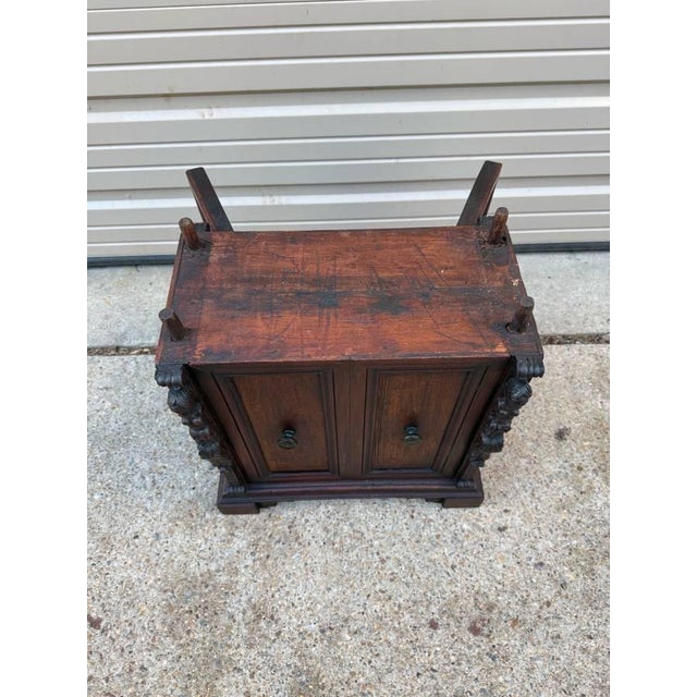 Antique Renaissance Style Liquor Cabinet For Sale - Image 9 of 12