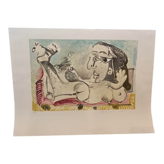 Pablo Picasso “Femme Couchee a L’oiseau” 1982 Limited Edition Numbered Lithograph Collection Marina Picasso For Sale