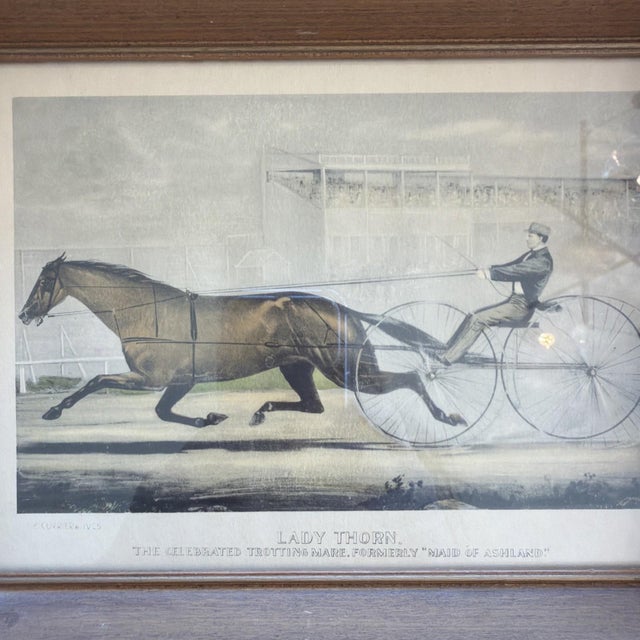 Mid 19th Century Antique Currier & Ives Lithograph "Lady Thorn" Trotting Horse c. 1860s For Sale - Image 5 of 8