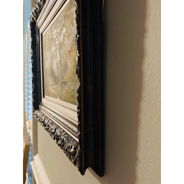 Warren Clarke Original 1989 Oil Painting Woodland Sheep Landscape in Ornate Frame For Sale In Houston - Image 6 of 14