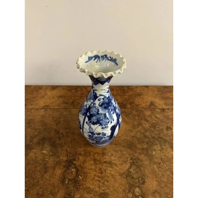 1900 - 1909 Antique Japanese Imari Blue and White Baluster Vase, 1900 For Sale - Image 5 of 7