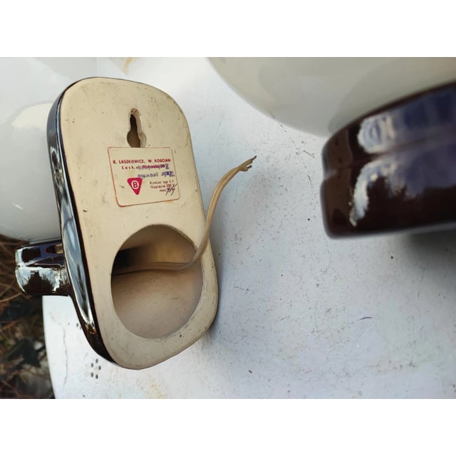 Glass Ceramic Wall Lamp from Łaszkiewicz, Łask, Kościan, 1970s For Sale - Image 7 of 9