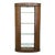 Oval Leather Wrapped Lighted Open Curio Display Shelf For Sale