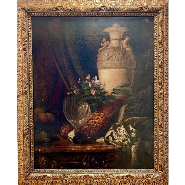 Charles-Louis Malapeau, Still Life with Hunting Trophies, Oil on Canvas For Sale - Image 11 of 11