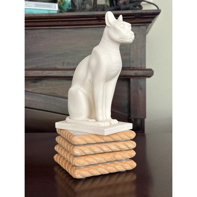 Presenting an alabaster composite statuette of Bastet by Arnoldo Gianelli, born 1907 in Volterra, Italy and president of...