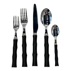 Blue Pheasant Faux Bamboo Flatware - 8 Sets- 40 Pieces Total
