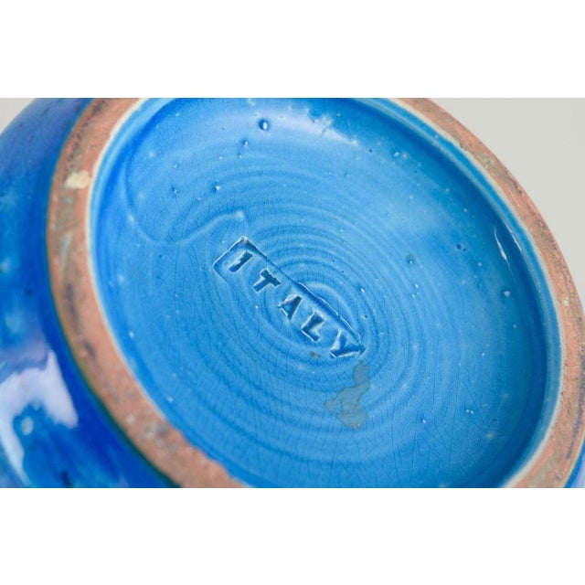 Bitossi Rimini Blu Ceramic Vase with Relief Decoration buy Aldo Londi for Bitossi, 1960s For Sale - Image 4 of 5