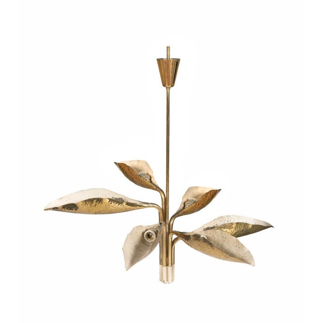 Hammered Brass Pendant Light by Angelo Lelii for Arredoluce, 1950s For Sale - Image 6 of 6