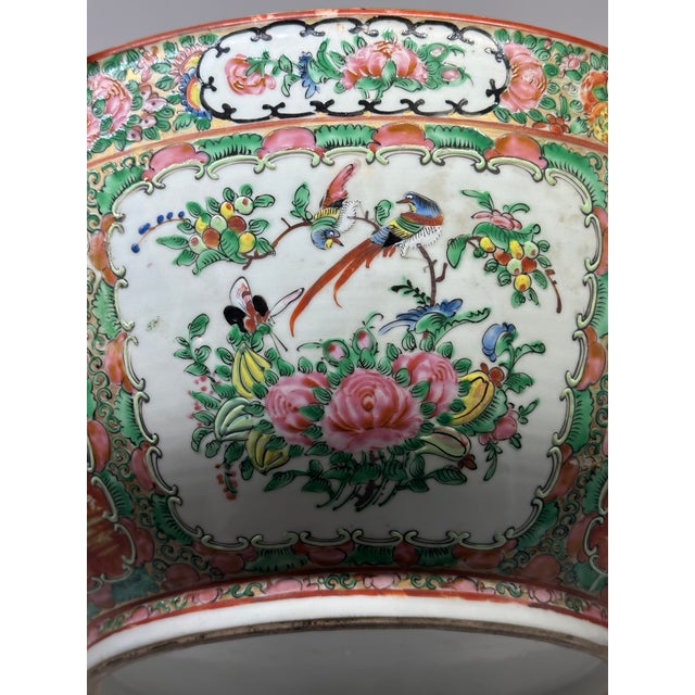 Late 19th Century. Punch Bowl. Chinese Porcelain Rose Medallion Circa 1880 For Sale - Image 13 of 15